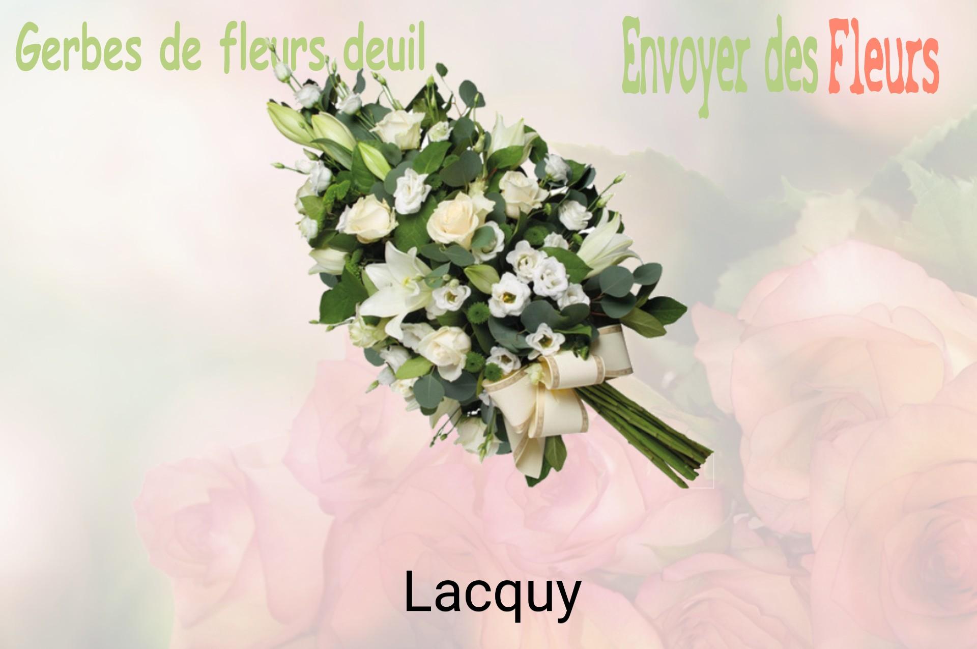 Gerbe de fleurs de deuil livrée à Lacquy
